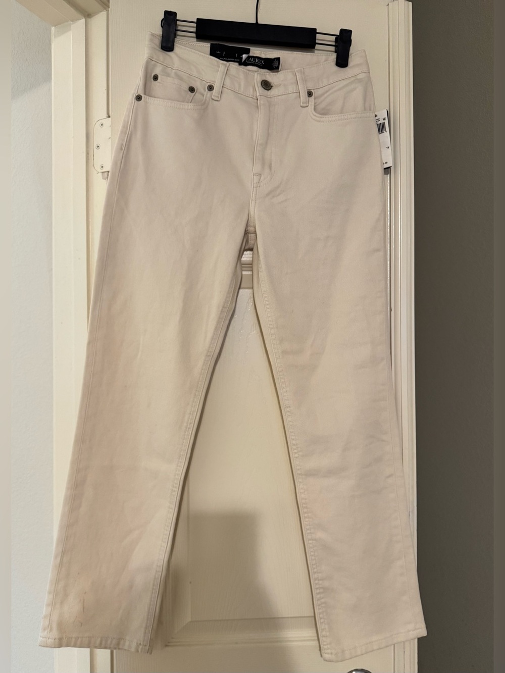 Ralph Lauren Straight Leg Ankle length Jeans in Off-White